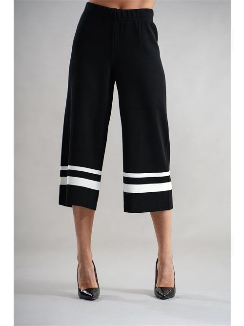Pantalone in maglia GM by Gai Mattiolo | GM3445NERO/PANNA